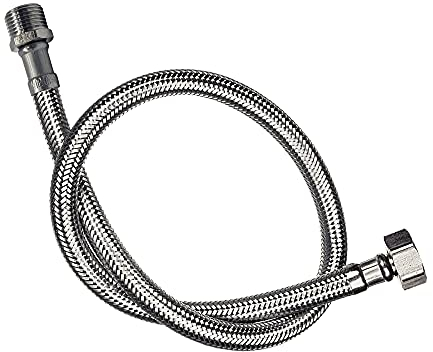 DOJA Industrial | Latiguillo de Grifo Flexible | Hembra/Macho | PACK 2 | H 3/8 - M 10 x 100 | 35 cm de Longitud | Manguera para Grifo o Ducha de Acero Inoxidable | Flexo para lavabo, grifos, cocina