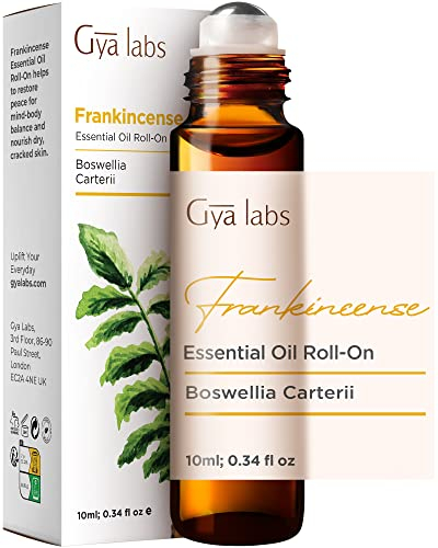 Gya Labs Roll-On mit ätherischem Weihrauchöl für die Haut – Hergestellt aus 100% reinem Weihrauchöl, ätherisches Öl gegen Körperschmerzen, Steifheit, Aromatherapie und mehr (10 ml)
