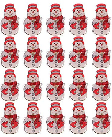 ABOOFAN Lot de 25 broches de Noël à paillettes rouges lumineuses LED Boutonnière pour femmes filles chemise à dos bijoux parfait