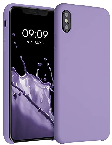 kwmobile Hülle kompatibel mit Apple iPhone XS Max Hülle - Silikon Handy Case - Handyhülle weiche Oberfläche - kabelloses Laden - Veilchen Lila