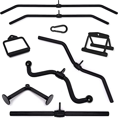 C.P. SPORTS Parallelgriff/Rudergriff schwarz mit Karabinerhaken 8 mm | Stahl massiv, für Zugübungen an Kraftstation/Kabelzugturm | für Bodybuilding, Kraftsport, Fitness