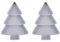 Angoily 2Pcs Christmas Tree Shaped Dish Plate, Plates Chip& Dip Set, 3 Compartment Dishes Food Storage Server for Holiday Party Supplies (Grey)