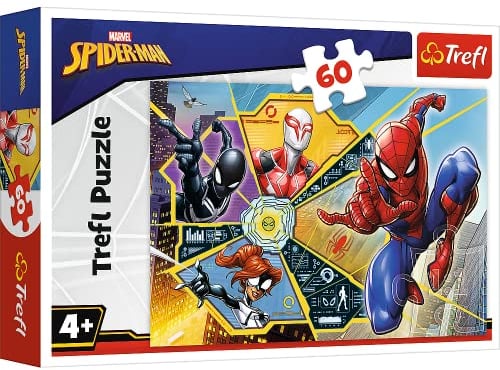 Trefl Marvel Spiderman 60 Piece Jigsaw Puzzles Age 4+ For Kids - Spidey Superhero Puzzle For Children Easy Hold - For Ages 4+