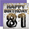 Stuff4 Geburtstagskarte zum 81. Geburtstag für Männer – schwarze und goldene Glitzerballons – Happy Karten für 81 Jahre alten Mann Papa Great Grandad Grandpa Gran, 145 mm x 145 mm Grußkarten Geschenk