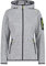 CMP - Giacca in Knit-Tech da Donna con Cappuccio Fisso, Grey-Limone, 40