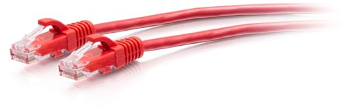 C2G 0,3 m Cat6a ungeschirmtes (UTP) flaches Ethernet Patchkabel mit Rastnasenschutz – rot