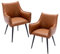 chairus Lounge Sessel aus PU-Leder, 2 Stück, Wohnzimmer mit Beinen aus Metall, gepolsterter Stuhl für Zuhause, Büro, Wohnzimmer (Braun-2)