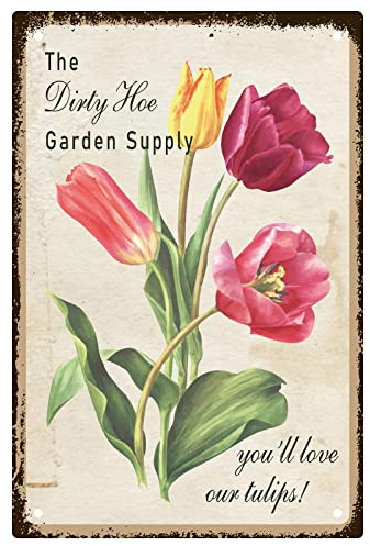 CREATCABIN Blechschild Metall Vintage-Blumen Aufhängen Wandkunst Dekoration Retro Lustige Malerei Schilder Zitaten Für Garten Zuhause Schlafzimmer Wohnzimmer BauernhGarten Hof Büro Café Pub 20x30cm
