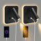 2PCS Applique Murale Interieur LED, liseuse de chevet avec interrupteur, Rotation à 360°Applique Murale, 3000K Lampe de Lecture de Chevet Applique Murale Projecteur Réglable[Classe énergétique F]
