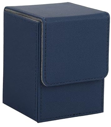 ACollect • Box Porta Deck in Pelle e Camoscio • 104x82x79mm • Porta Mazzo • Per Carte Collezionabili e Figurine • NO PVC (Blu)