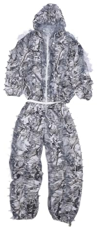 Leapiture Schnee-3D-Blatt-Anzug, Schnee-Ghillie-Anzug, Jagd-Ghillie-Anzug, Winter-Ghillie-Anzug, Camo-Ghillie-Anzug, Schneetarn-Anzug, Jagd-Ghillie-Anzug Für Schnee
