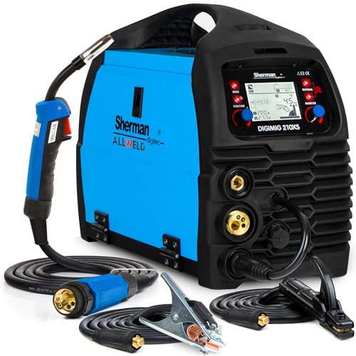 Sherman DIGIMIG 210 XS - Saldatrice a Filo Continuo con Gas da 200A - Sinergia Totale, Filo Imbottito, MMA, TIG-LIFT, Saldatura a Punti, Saldobrasatura