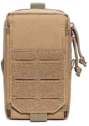 HOUSON Handytasche, Taktische Hüfttasche Molle Gürteltasche Handytasche Beutel Geldbörse Für Outdoor, Wandern, Camping, Jagd, Reisen Khaki