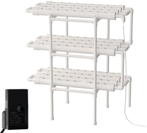 VonVVer Kit de cultivo hidropónico con bomba de agua, 3 capas, 108 zonas de plantación, sistema de cultivo hidropónico, mangueras de cultivo sin tierra, sistema de riego automático, sistemas de