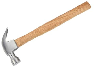1 martello da carpentiere, 250 g, martello curvo in acciaio massiccio con impugnatura in legno, per appassionati di fai da te