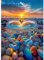 AIRDEA Kristallherz Diamond Painting Erwachsene, DIY 5D Sonnenuntergang Diamant Painting Bilder, Bastelset Erwachsene Frauen als Haus Wanddeko 30x40 cm