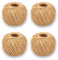 Pack of 4, Brown Cotton Twine String Balls for Arts & Crafts, Floristry, Kitchen, 48 m,