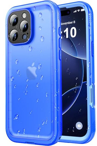 SPORTLINK for iPhone 16 Pro Waterproof Case - Shockproof Heavy Duty Front and Back Cover [Built in Screen/Camera Protector] 360 Full Body Protective [Dustproof][IP68 Underwater] Military - Blue 6.3