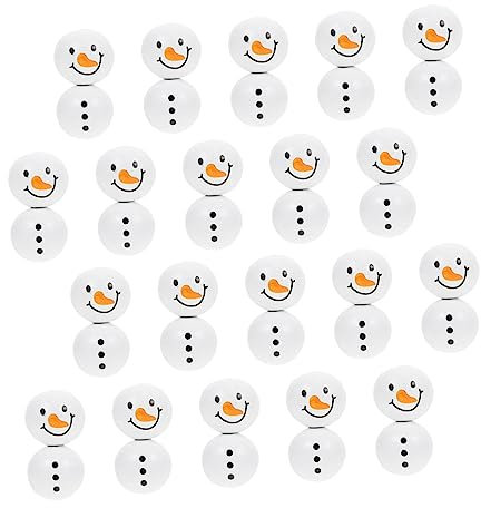 VILLCASE 400 Stk Schneemann Holzperlen Schneemann-Anhänger Perlen-Anhänger Charms-Perlen Weihnachtsperlen weihnachtsbasteln weihnachts basteln DIY Schmuck Abstandsperle armband DIY liefert
