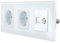 Luxus-Time 3-fach Rahmen mit 2x Steckdose + SAT/LAN Netzwerkmodul für Unterputz Einbau Netzwerk- Satellitenanschluss (Glasrahmen 2x Steckdose + SAT/LAN Weiß)