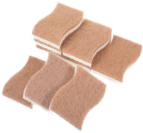 ULTECHNOVO 9stücke Spülschwamm Aus -baumwollmaterial Und Sisal Wiederverwendbarer Reinigungsschwamm Für Küche Und Bad Kompakter Scheuerschwamm Für Täglichen Gebrauch
