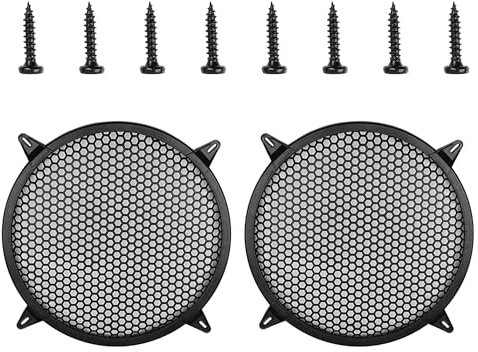 Unifizz 2pcs Car Grill Mesh Protector Speaker Cover Black Woofer Subwoofer Grill 8 Inch