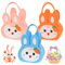 ZoneYan 3 Stück Ostern geblümter Hasenkorb, Ostern, Geschenke zu Ostern, Osterkorb, Osterkorb, osterkörbchen Kinder, gefüllte Ostereier, Osterhase, Filzkorb, Osterhasenkorb aus Filz (Carrot Rabbit)
