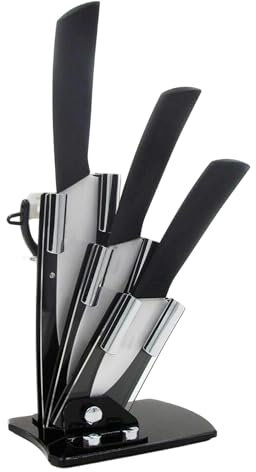 WELL HOME MOBILIARIO & DECORACIÓN Lot de 3 couteaux + éplucheur + tacoma en céramique et couleur noire