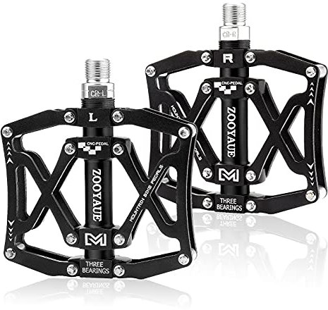 Fahrradpedale 9/16 Zoll CNC Aluminium Fahrrad Pedalen, rutschfest, leicht & stabil, Breite Plattformpedale für Mountainbike, Rennrad, E-Bike, BMX und Trekkingrad