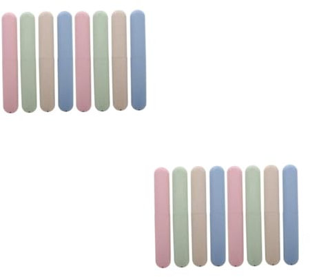 Beavorty 2 Sätze Reisezahnbürstenetui Tragbar Multipack Stecker Flasche Wieder Auffüllbar Stoffkisten Aufbewahrung Travel Toothbrush Zahnpasta-Organizer Zahnbürsten-Organizer Pp 8 Stück * 2