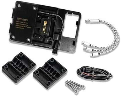 Szwaldaper GPS Moto Phone Mount, for BMW, for R1200GS, for Adv LC, for F850GS, for S1000XR Motorcycle Wireless Charging Charger Mobile Phone Holder Stand Handlebar Phone Bracket(BLACK Wireless chargin