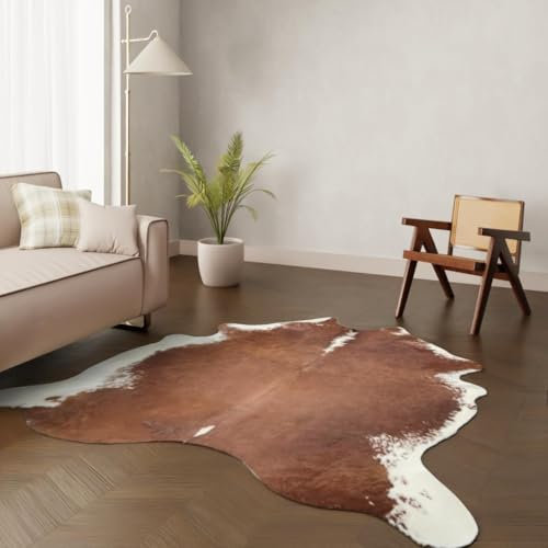Wildlife Design Kuhfell Teppich Echtfell Rotbraun XL 230x210 cm Wohnzimmer Nachhaltig Tierfreundlich Gratis Lederuntersetzer