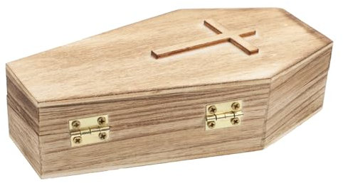 HOMOBABE Kleinere Coffin Schmuckbox Für Halloween Deko Und Aufbewahrung Holzkiste Mit Deckel Für Ringe Ohrringe Und Halsketten Kreatives Für Partys