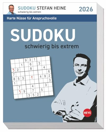 Stefan Heine Sudoku schwierig bis extrem - Tagesabreißkalender 2026 - Heye-Verlag - 12,5 cm x 16 cm