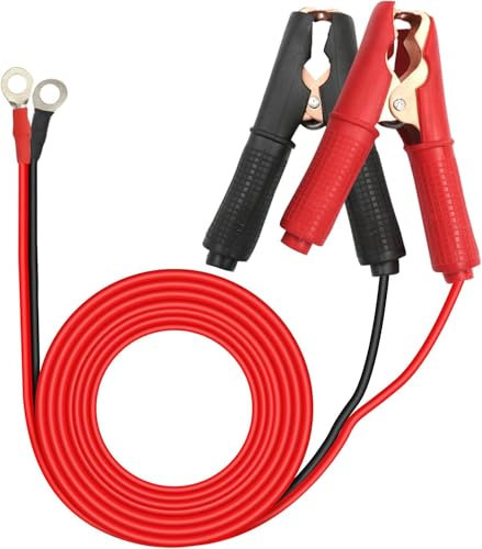 HuaLiSiJi Car Battery Alligator Clips 12V 24V Car Jumper Alligator Clip 30a Battery Alligator Clips to O Ring, for Car Battery Charging Or Other Equipment (3 m)