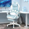 YU YUSING Cute Gaming Stuhl mit Katzenpfote Lendenkissen und Katzenohren, Ergonomischer Gamer Stuhl, Racing Computerstuhl PC Sessel mit Fußstütze Kopfstütze, für Mädchen, Teenager, Kinder, Blau