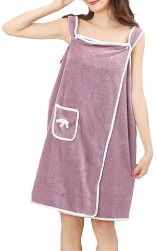 LaresDay Damen Bademantel mit Taschen - Saugfähiger Frottee-Bademantel für Sauna, Dusche & Strand | Ideal für Zuhause, Schwimmbad (DE/NL/SE/PL, Alphanumerisch, S, XL, Regular, Regular, Violett)