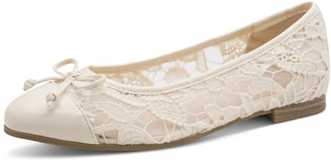MARCO TOZZI Damen Ballerinas weiches Feel Me Fußbett Leder Decksohle Elegante