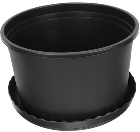 HEMOTON 1 Juego Maceta de Plástico Grande para Jardín Macetas de Rosales con Plato para Decoración de y Jardín Resistente y Duradera