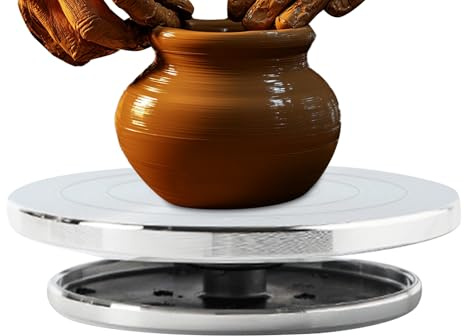 Drehtisch aus Keramik: rutschfestes Skulpturrad, drehbare Plattform aus Ton, handwerkliche Plattform mit schwerer Basis, präzises Dekorationszubehör | mit Ceramic Creation