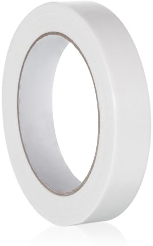 Nastro adesivo telato bianco, 20 mm x 20 m, autoadesivo, in tessuto ad alta resistenza, non riflettente, ideale per palcoscenico, sigillatura di tappeti, studio fotografico e riparazioni fai da te