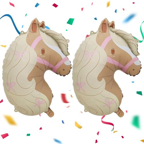 2 Stück Pferde Luftballon Geburtstag,Folienballon Groß,Helium Ballons | Luftballons Tiere Partydeko für Kinder Geburtstagsdeko Mädchen Frauen