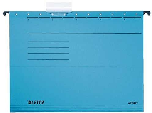 LEITZ Hängemappe Alpha , Colorspankarton, 5 Stück, Blau, 19853015