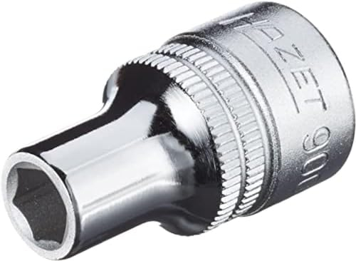 HAZET Steckschlüsseleinsatz 900-8 I 12,5 mm Vierkantantrieb, 8 mm Schlüsselweite, mit Rändelung I Steck-Nuss mit verchromter und polierter Oberfläche für Handbetätigung