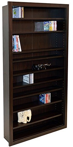 WATSONS BALTIMORE - Large 730 CD / 300 DVD/Blu-ray/Media Storage Shelves - Walnut