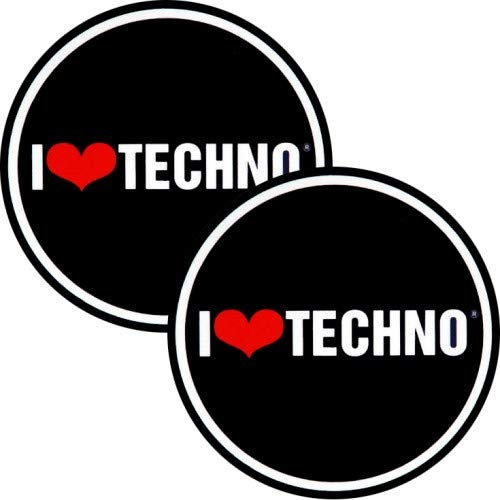 slipmat-Factory I Love Techno Slipmat, 2 Stück