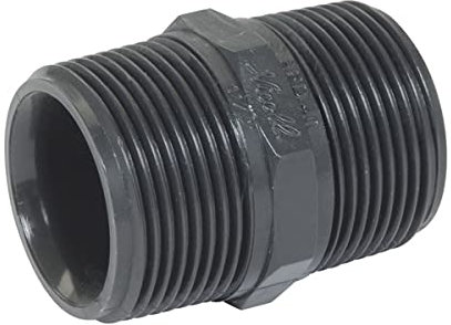 mamelon pvc pression - mâle / mâle - diamètre 50 mm - fileté - 40 x 49 - nicoll efd50