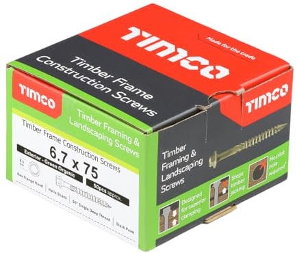 TIMCO Timber Screw – Hex Head – Exterior Green – 6.7 x 75 - Box of 50