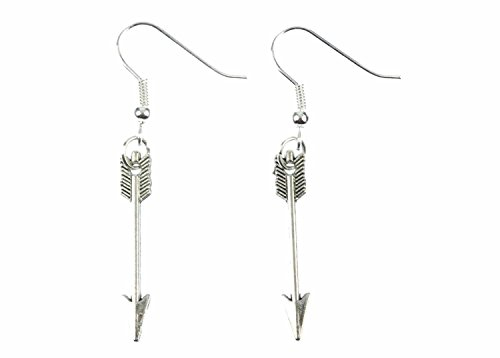 Miniblings Pfeil Ohrringe Pfeilohrringe Amor Bogen Pfeile Indianer silber 3cm - Handmade Modeschmuck I Ohrhänger Ohrschmuck versilbert