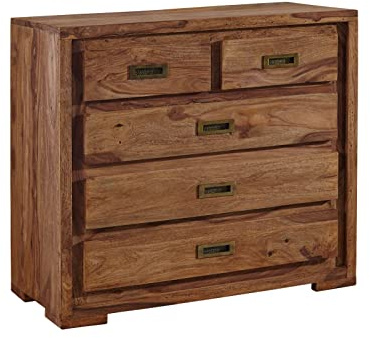 MASSIVMOEBEL24.DE | Palisander Holz Möbel massiv geölt Kommode Sheesham Massivmöbel Holz massiv braun Nature Brown #854